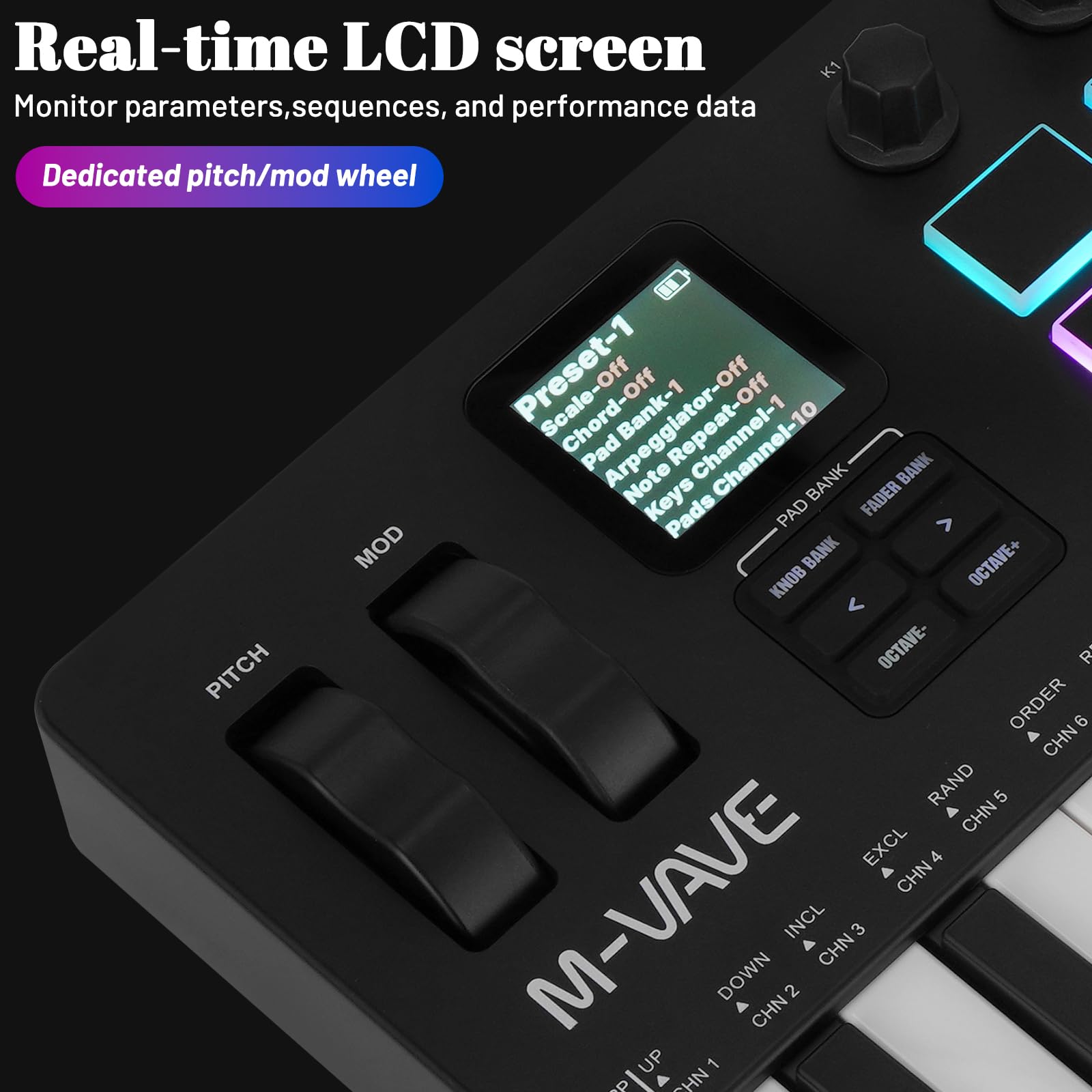 Amazon.com: M-VAVE 37 Key USB MIDI Keyboard Controller With 16