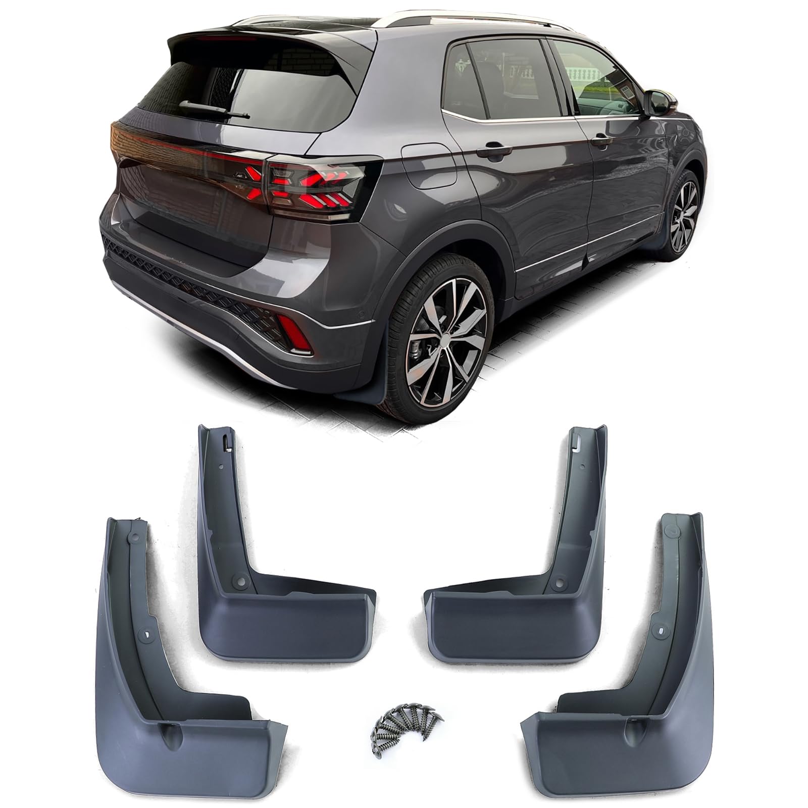 Schmutzfänger Set vorne und hinten Schwarz für VW T-Cross C1 ab 18