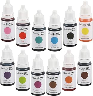 12 Colors Food Coloring, ideallife Food Grade Vibrant Cake Food Coloring Set for Baking Decorating Fondant and Cooking - U...