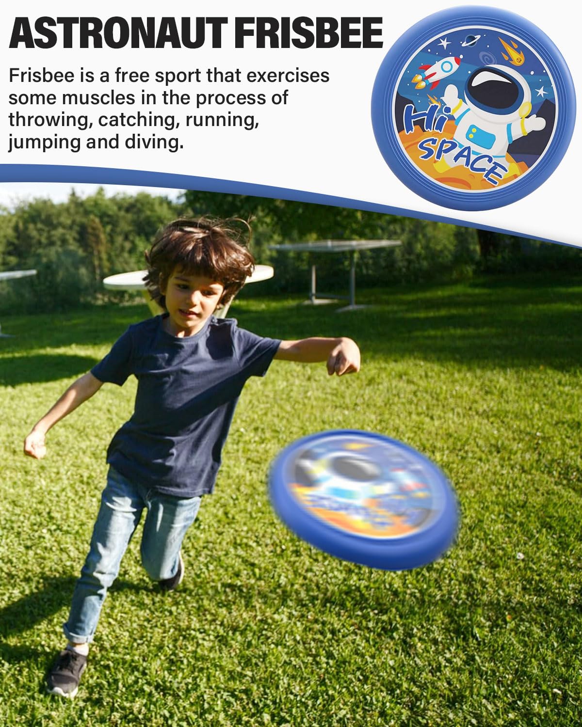 Discos Voladores para Niños Sujetar Fáciles Seguros Frisbees Deportes al Aire Libre Astronauta