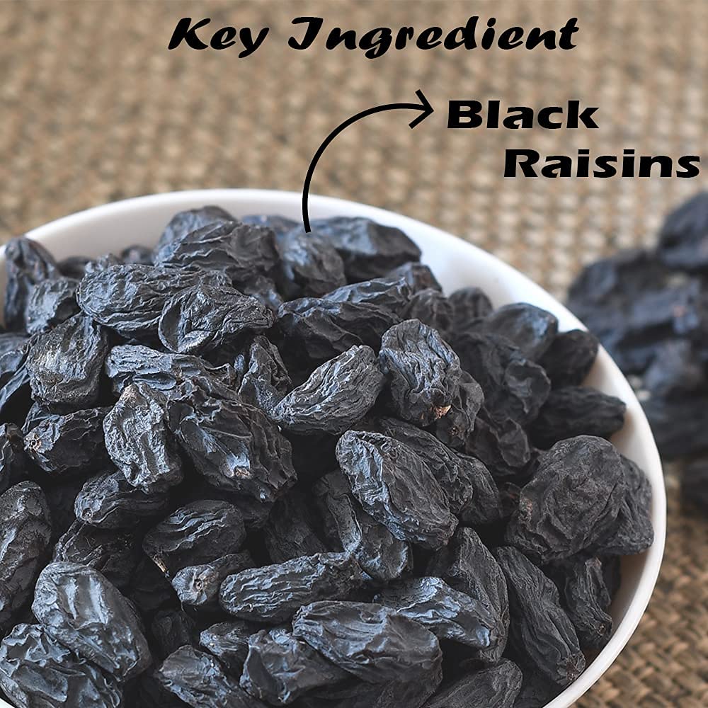 24 Karat Namo Organics - Afghani Black Raisins Seedless ( Kali Kishmish / kismis without seeds ) - 1 Kg Pouch - Black Resin grapes Dry Fruis