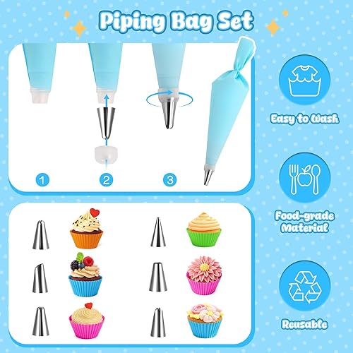 Miniatura 7 de LovesTown Juego de 32 piezas para hornear para niños, disfraz de chef con sombrero de chef, delantal, accesorios de cocina para cumpleaños,