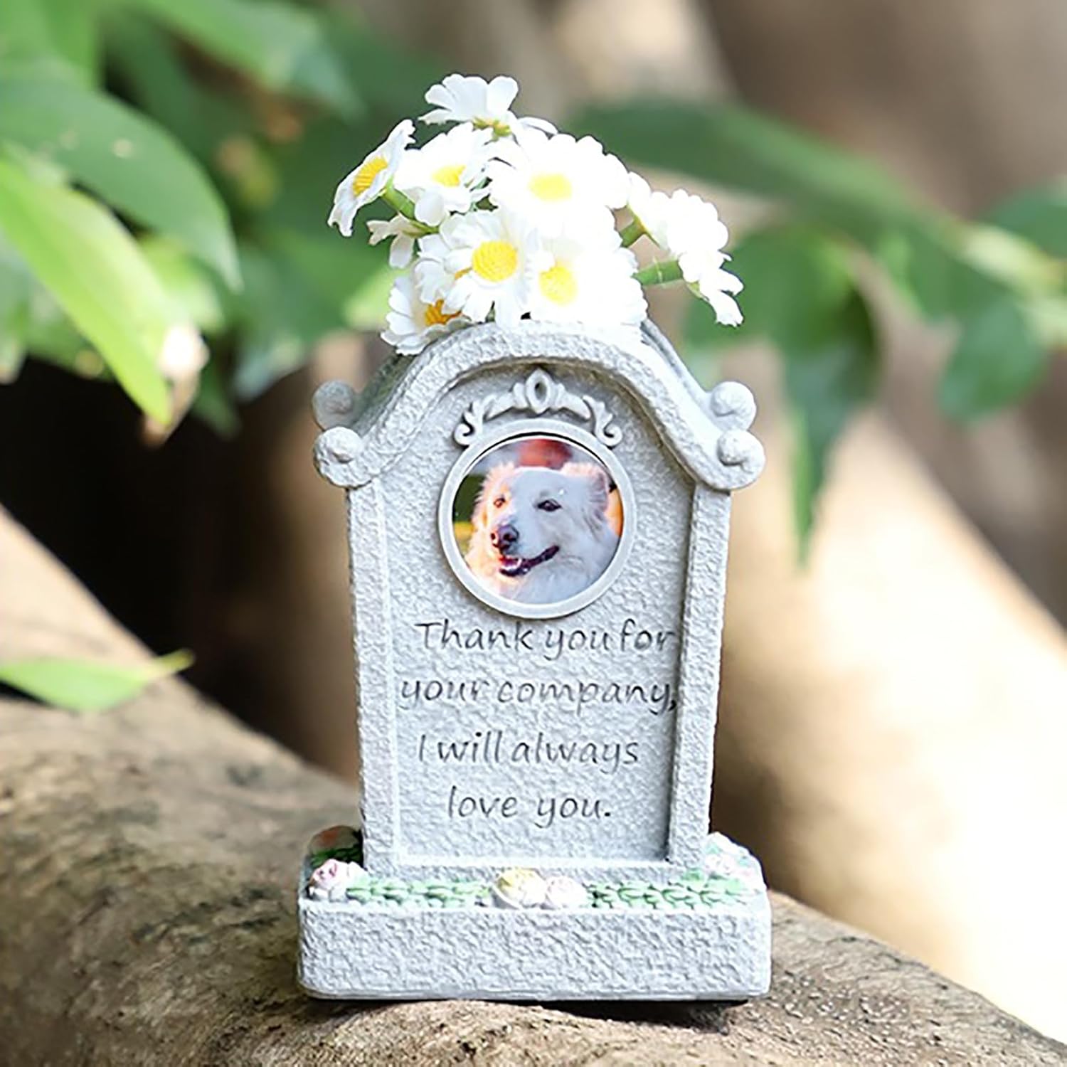 Pet Memorial Stones, Pet Tombstone, Dog Flowerpots Memorial Stone Monument Gift, Personalised Memorial Plaque(Companionship)