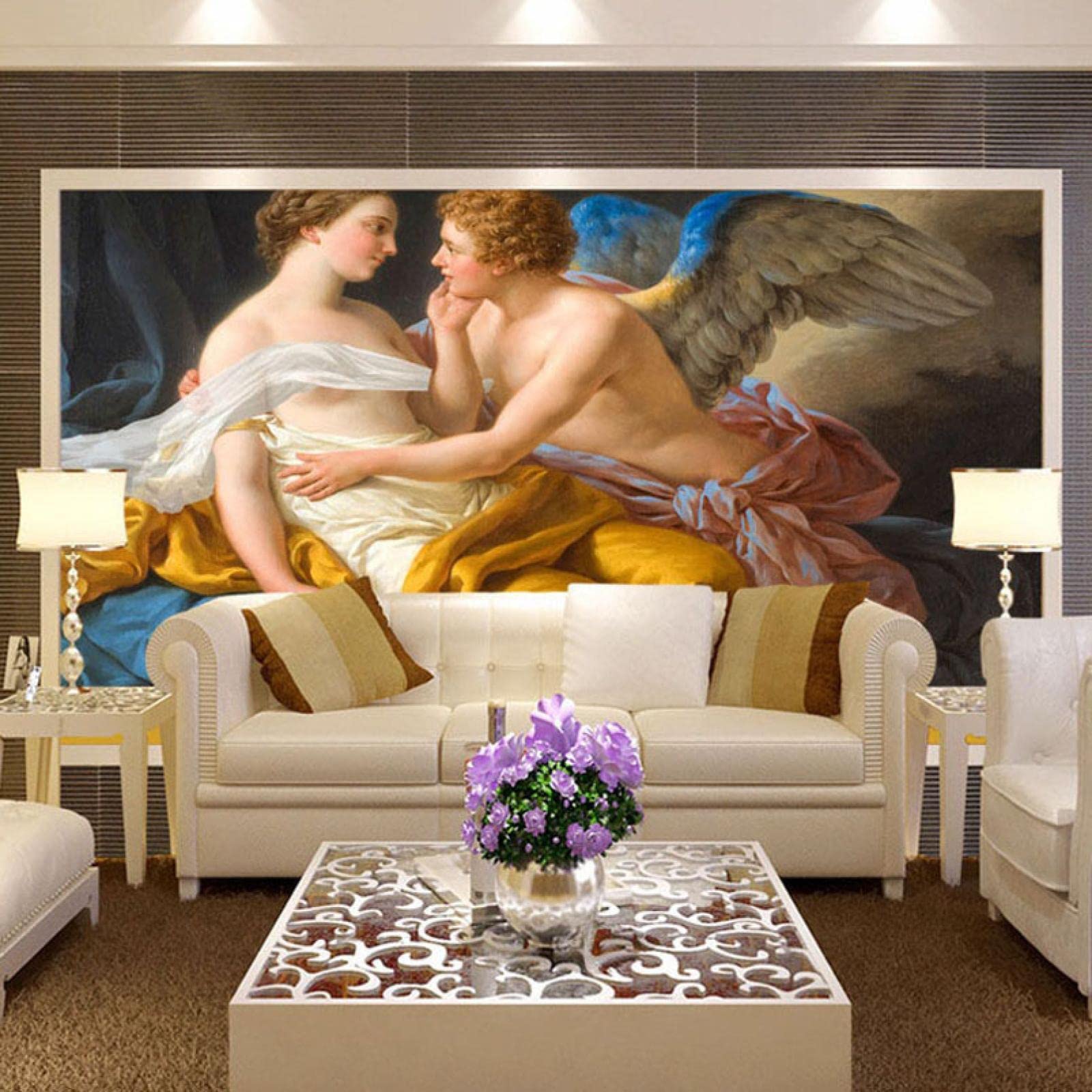 3D Sala de estar Mural Papel pintado Pintura al óleo Clásico Ángel Personaje Fondo Pintura de pared Dormitorio Pegatinas de pared Cartel Arte