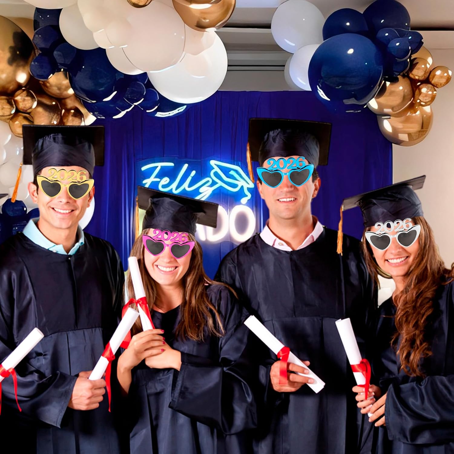 4 PCS 2026 Graduation Sunglasses Graduation Party Glasses Eyeglasses Class of 2026 Photo Prop Grad Decor Accessory