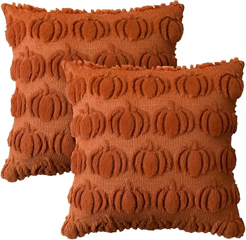 AVOIN colorlife Fall Pumpkin Caramel Throw Pillow Covers, 18 x