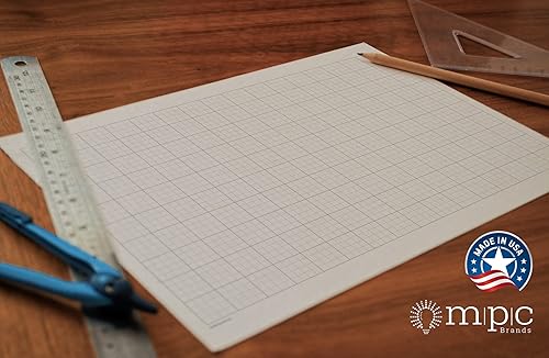 Miniatura 7 de MPC Brands Cuadrille - Papel cuadriculado para planos y gráficos (1 paquete de 8 12 x 11), color blanco