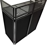 Vista 8 de DJ Event Facade White/Black Scrim Metal Frame Booth + 20" x 40" Flat Table Top Includes Both White and Black Panels + Carrying Cases!