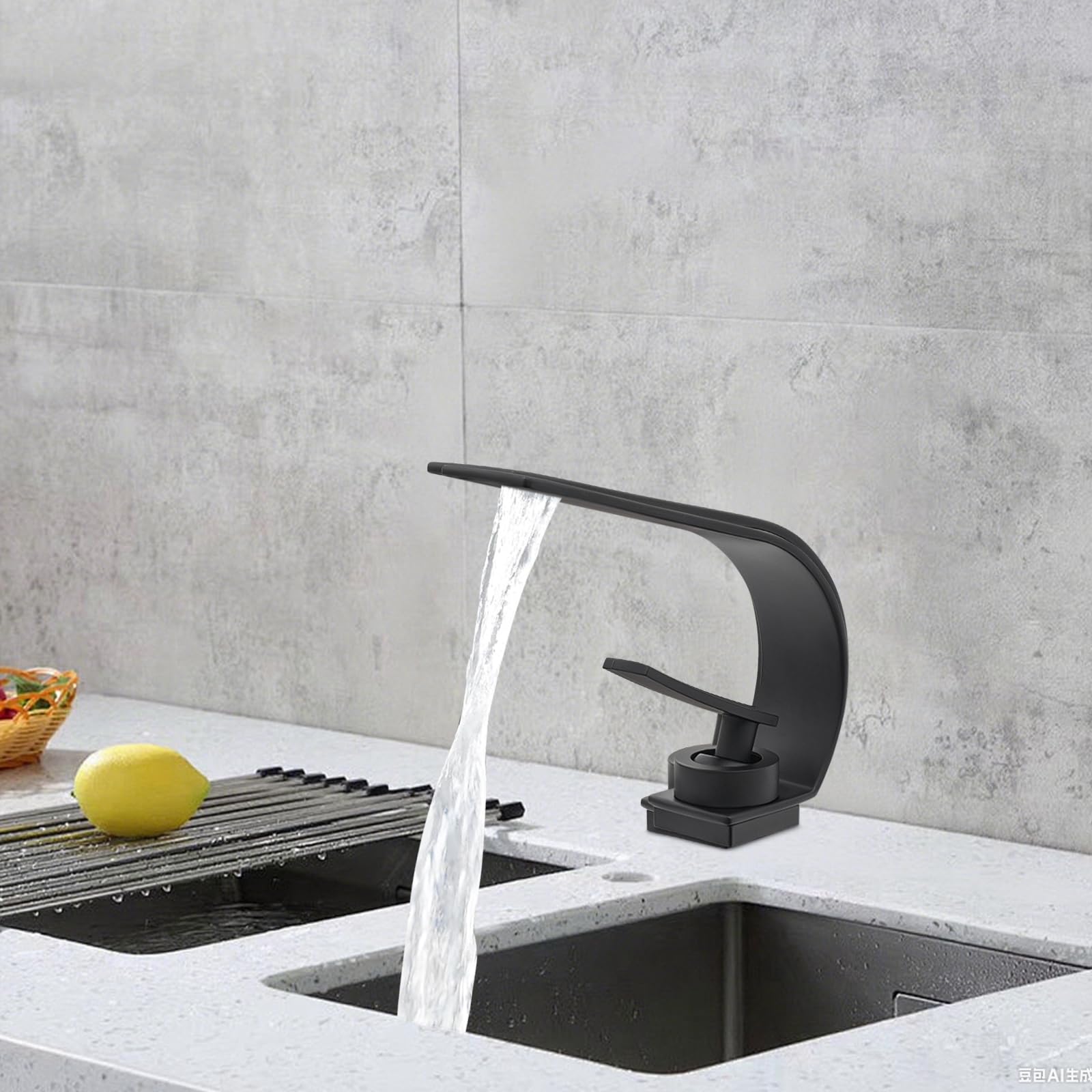 Grifo de lavabo con grifo monomando y cartucho de cerámica, grifo de lavabo con conexiones de 1/2 y 3/8 pulgadas, mangueras flexibles (orificio de 3,1 – 4,2 cm de diámetro), para casa y apartamento