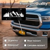 Vista 4 de Placa de matrícula de montañas, placa de matrícula frontal de montañas, placas de matrícula decorativas de aluminio, etiqueta de matrícula Pico1