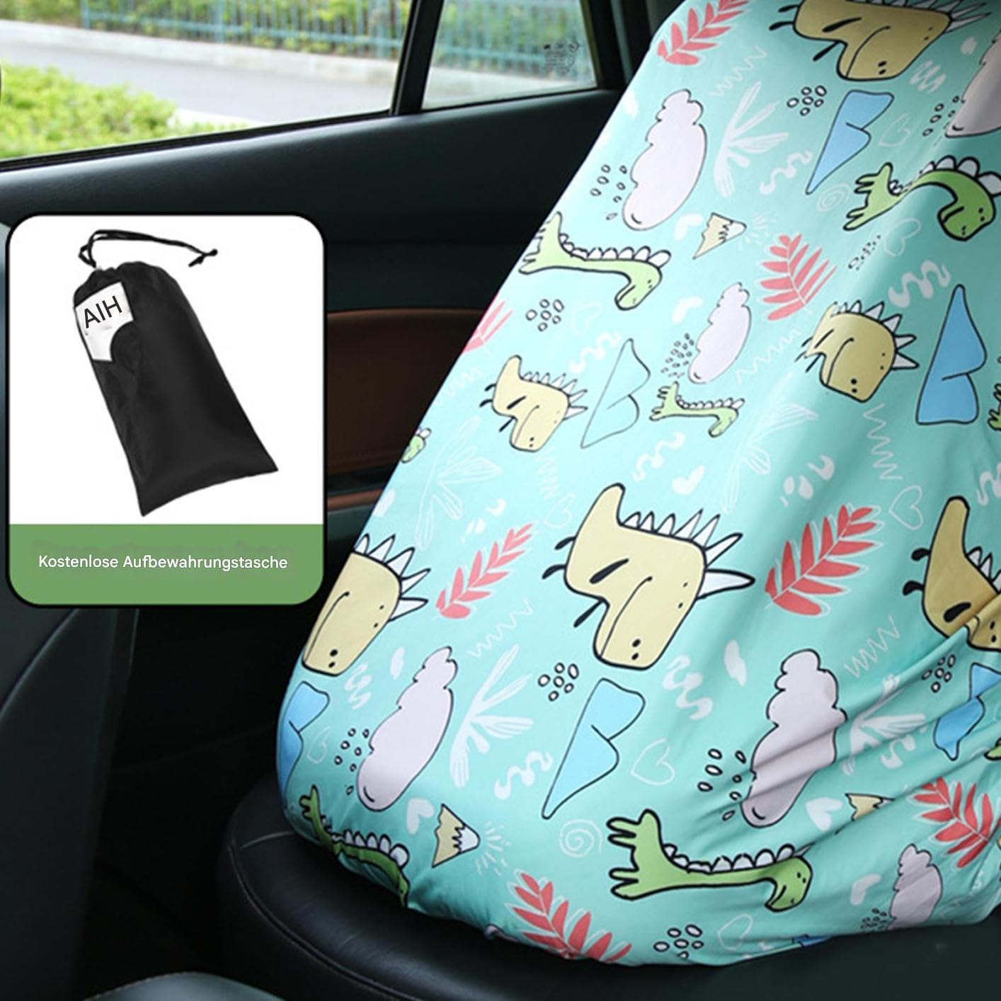 Generisch Cubierta de protección solar para asiento de coche, cubierta de seguridad para bebé, parasol refrescante con protección UV para viajes de bebé en verano