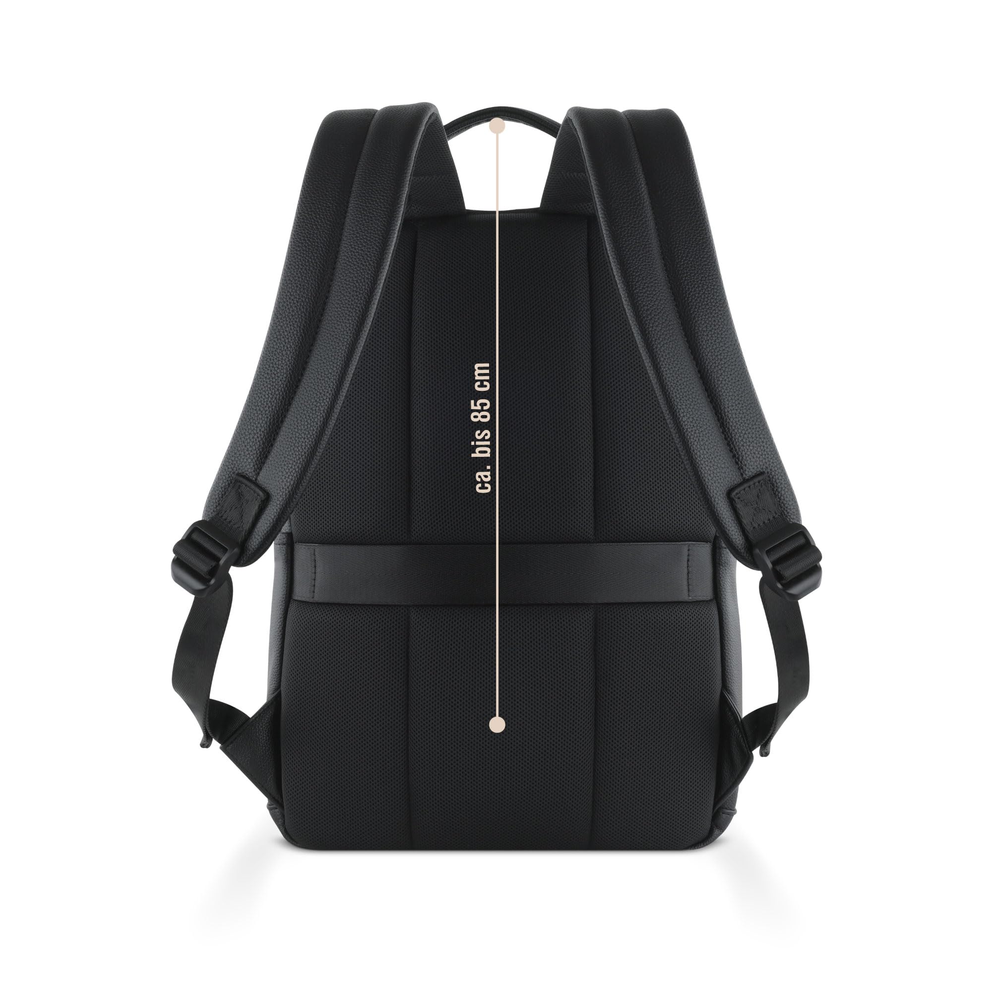 bugatti Rico Mochila de negocios, mochila de cuero sintético con compartimento para portátil de hasta 15", negro