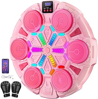 2025 Music Boxing Machine for Adults and Kids, Smart Bluetooth Boxing Training Equipment with Gloves & Rhythm Games,Wall Mounted Punching Target Machine for Home,Office, Gym