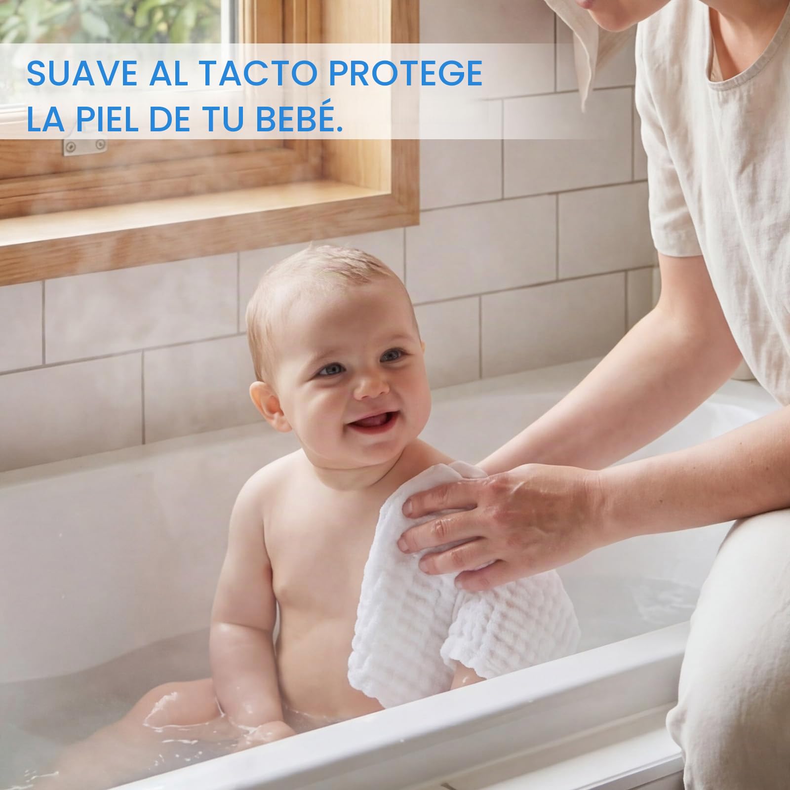 EXTSUD 10PCS Toallitas de Muselina para Bebés Toallas Suaves para Bebés, Recién Nacidos, Toallitas Algodón, 25 x 25cm Blanco