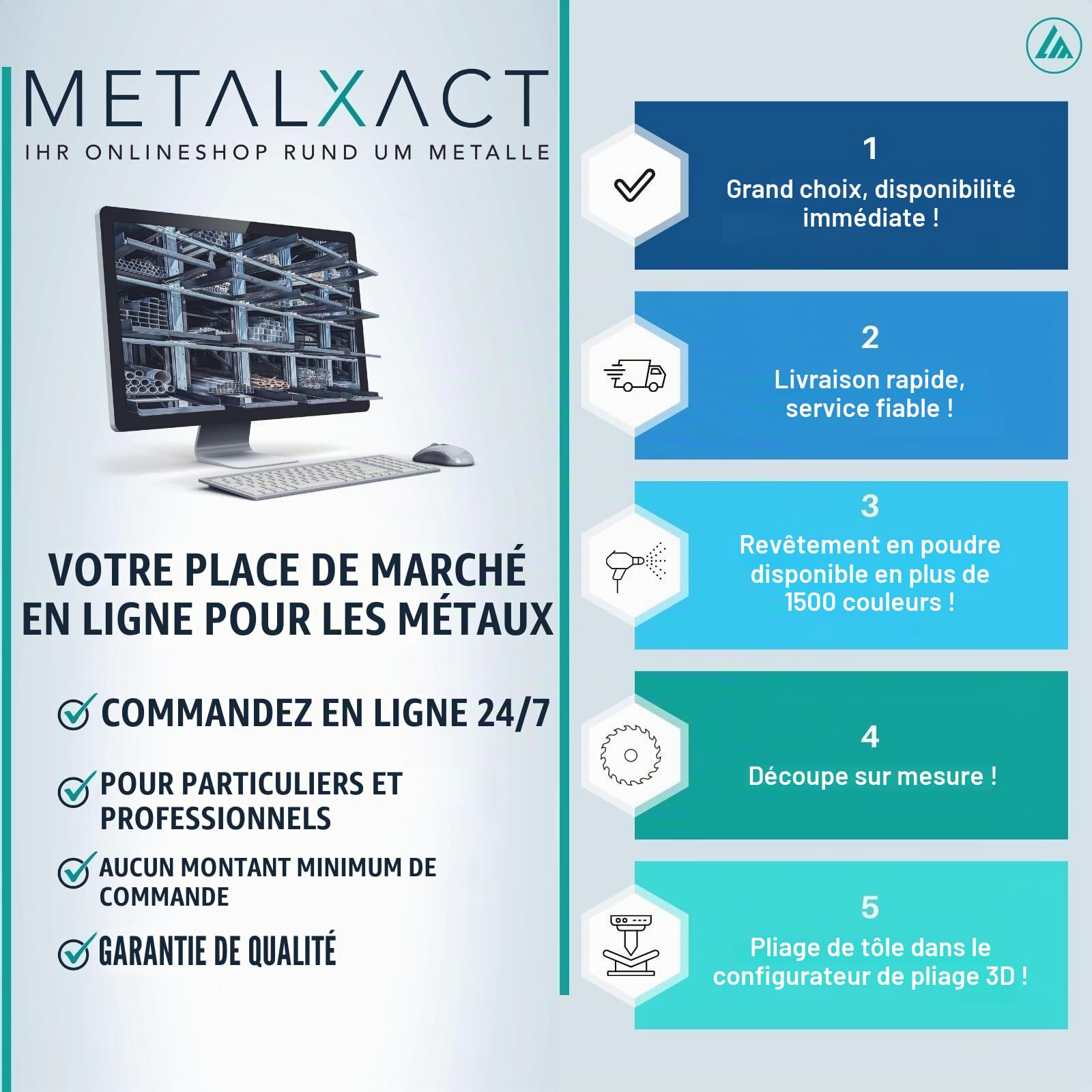 Profil d’aluminium jusqu’à 2 m - Profil L en aluminium
