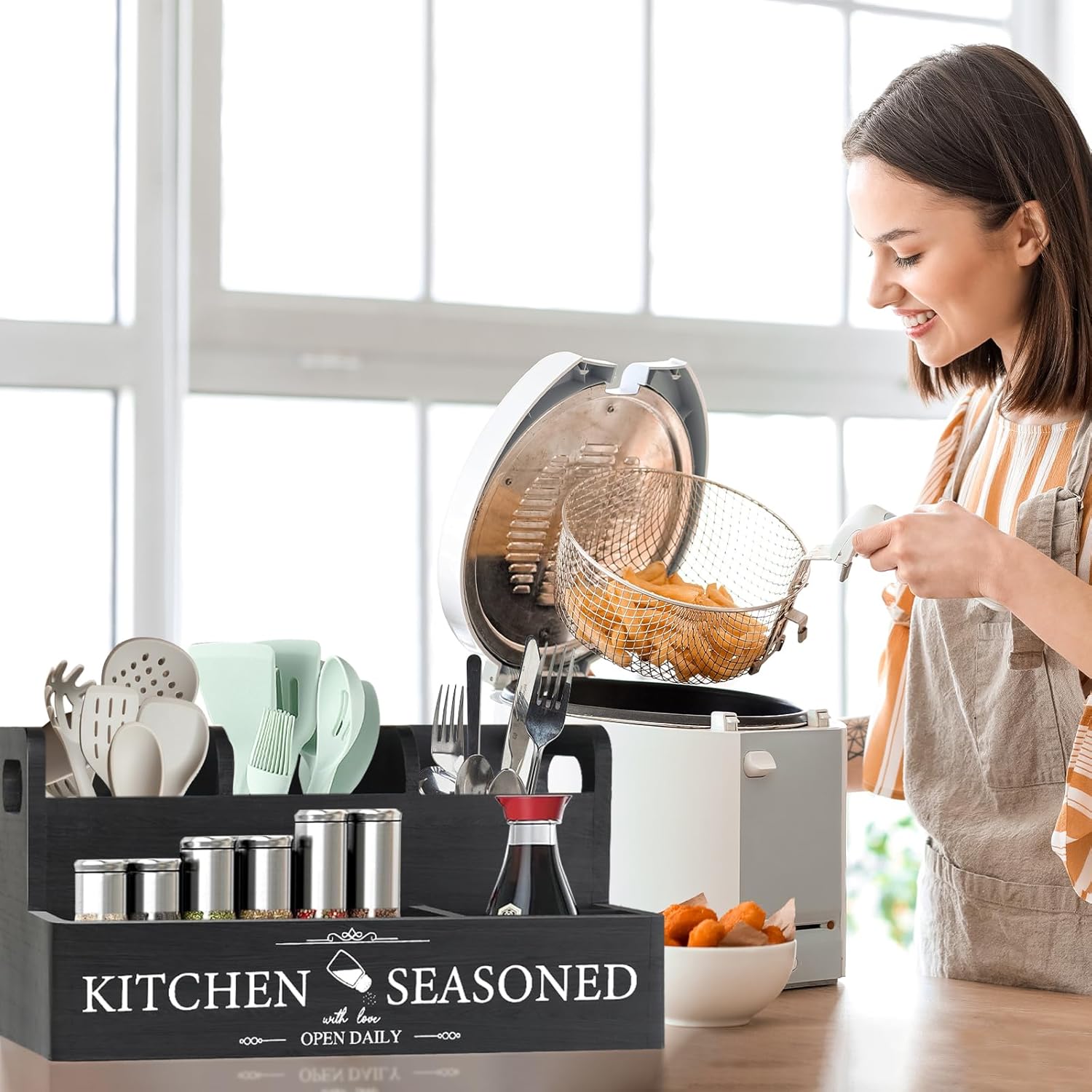 Soporte Para Utensilios De Acero Inoxidable Kesol Con 3 | Meses Sin Interés