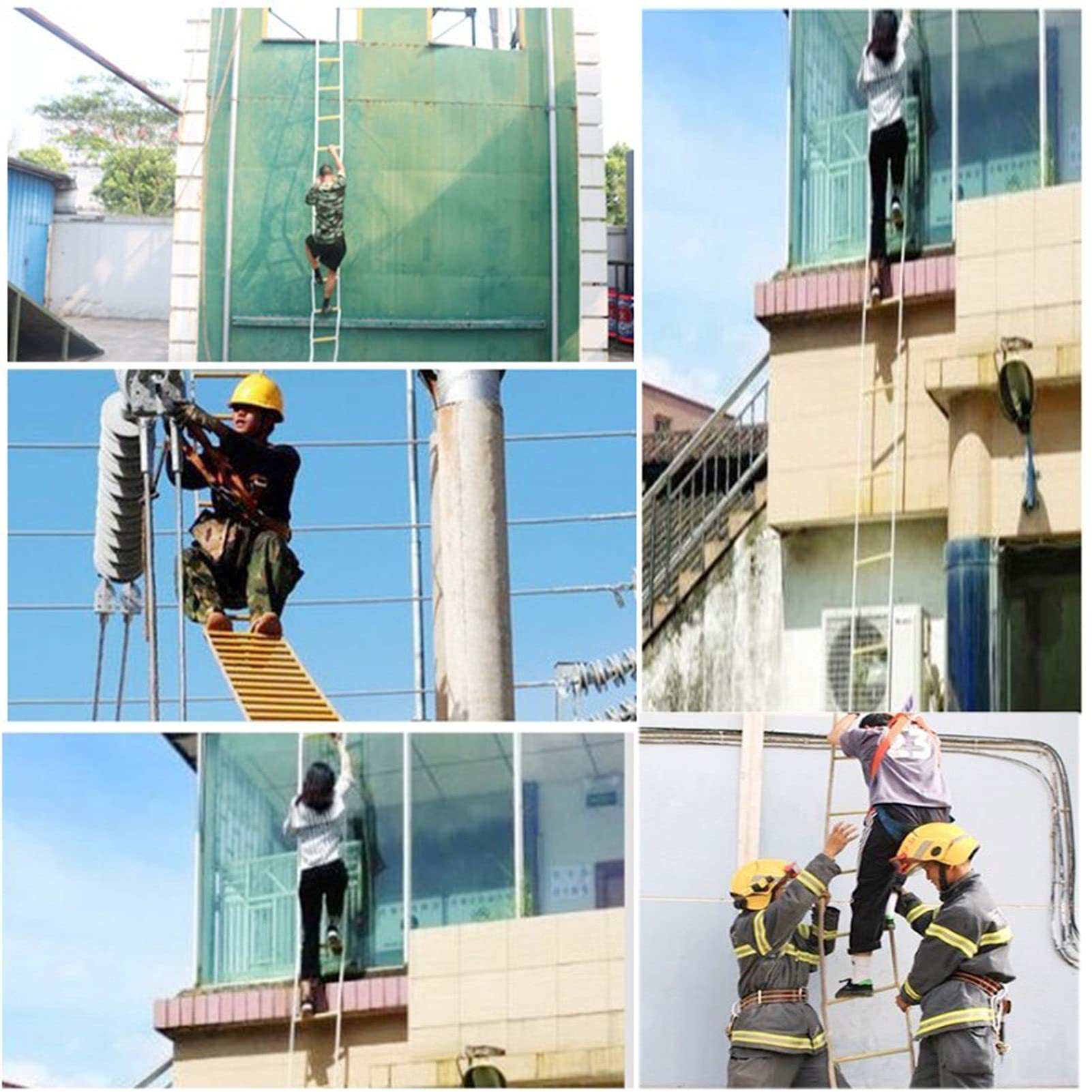 Rope Ladder, Safety Ladder,Emergency Rescue Rope Step Ladder, Fast Deploy Ladder/8m/26.25ft Yellow