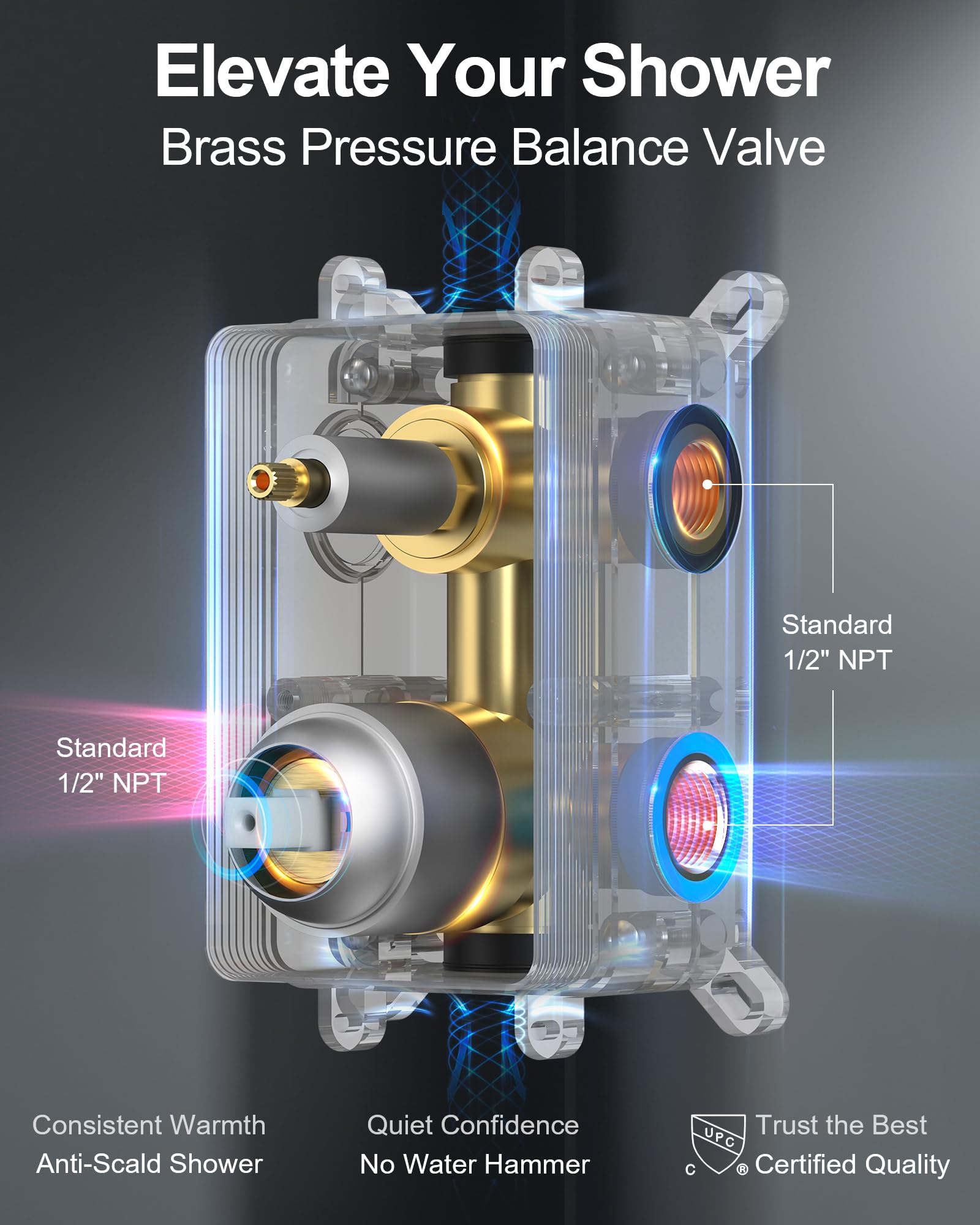 GRANDJOY 10 Inch Shower Faucet Set, High Pressure Rainfall Shower Head and Handheld Sprayer Combo, Brushed Nickel