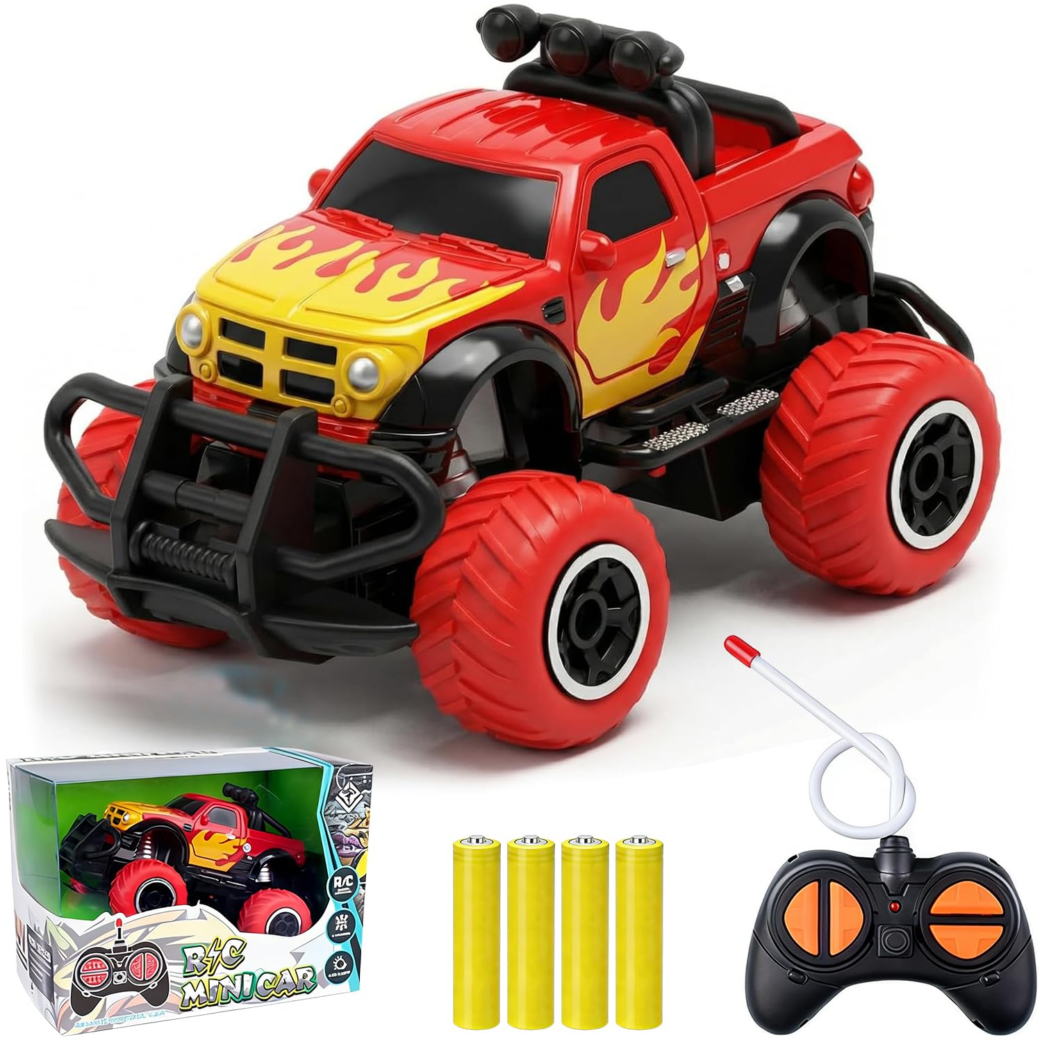 WFKKMEQ 4 Channel Off Road RC Racing Car, High Speed Remote Control Vehicle, Indoor Outdoor Hobby Drive Car, Fashion RC Model Cars(Red)