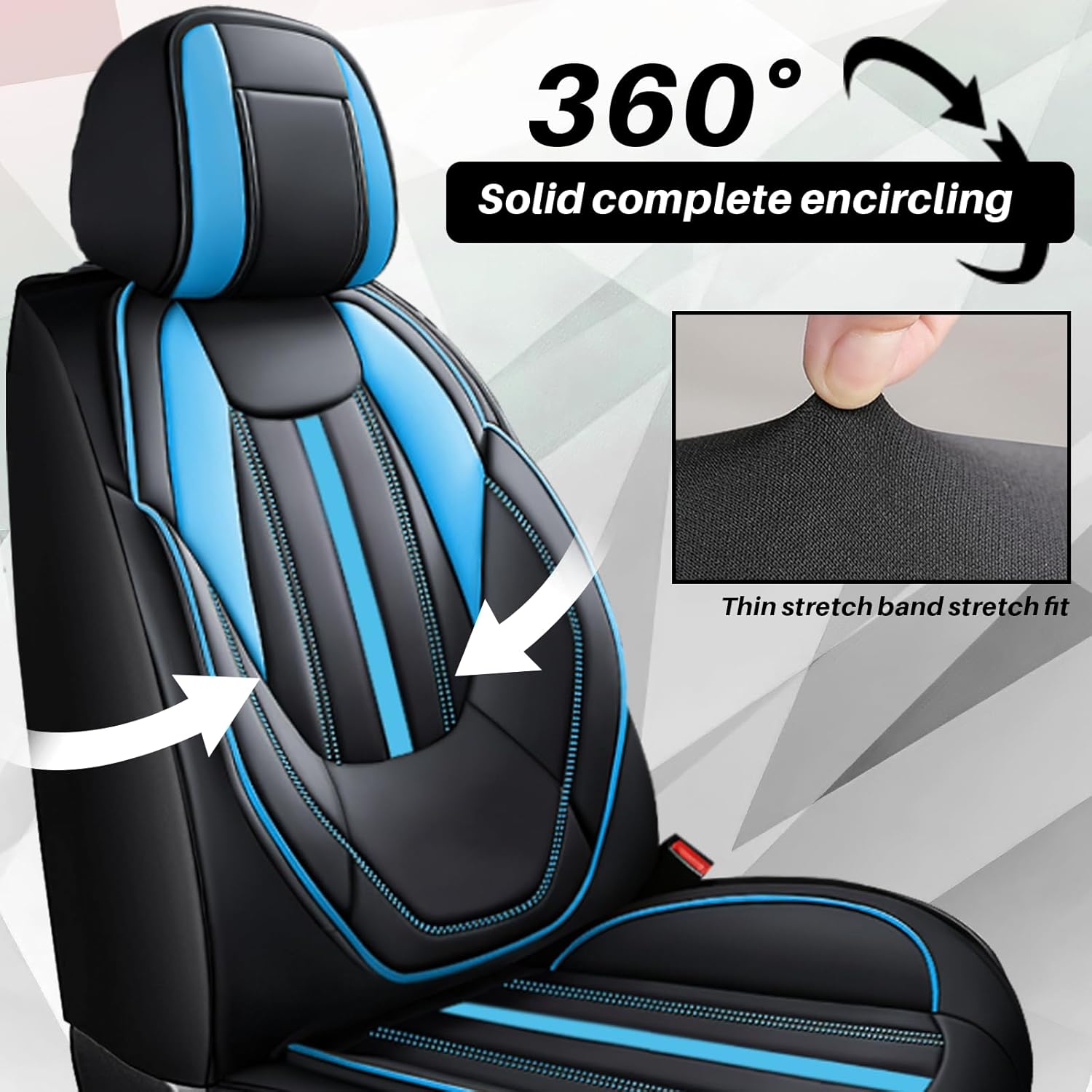 Car Seat Covers for Ford Mustang 2000-2025, Premium Nappa Leather Car Seat Cover, Automobile Seat Cover Sets, Stylish Sport Seat Protectors.(Standard 2 Seats/Black Blue)