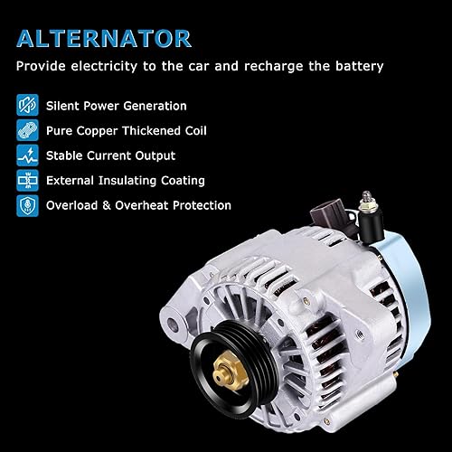 Miniatura 6 de Reemplazo del alternador compatible con Toyota para Yaris 1.5L 1497cc 2006 2007 2008 2009 alternador reconstruido de 80 amperios reemplazar