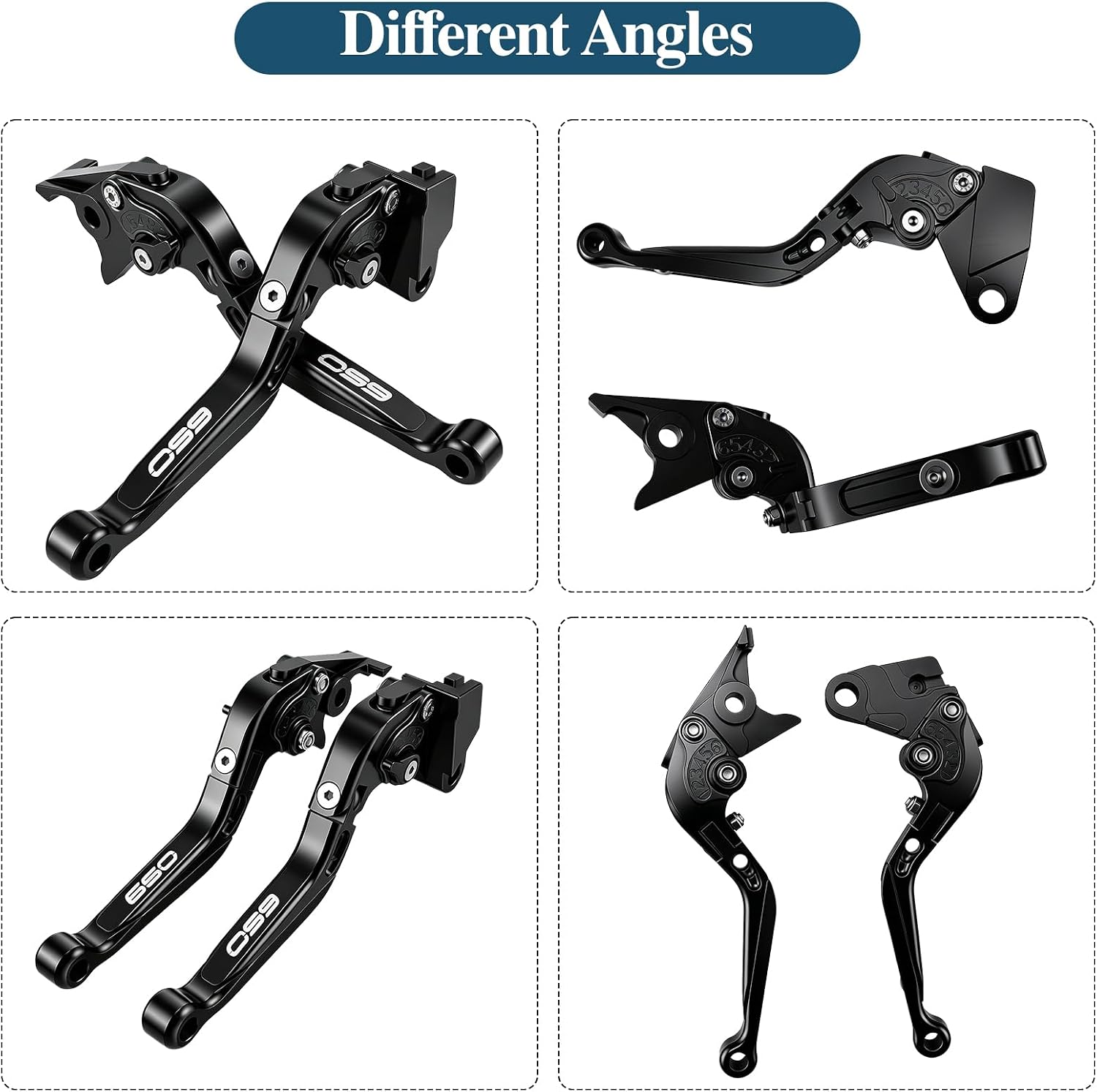 Motorcycle Brake and Clutch Lever Set Adjustable CNC Aluminum Replacement Clutch Levers for Kawasaki NINJA650 Ninja 650 EX650 2017-2024 2025 2026(Black)