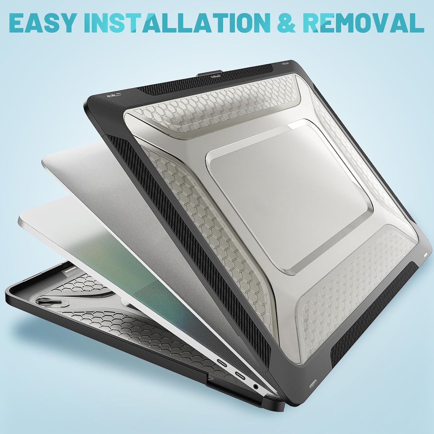 Compatible with MacBook Pro 16 inch Case 2020 2019 Release A2141 Shockproof Fold Kickstand Function Hard Shell Heavy Duty Case Cover with TPU Bumper(Black)