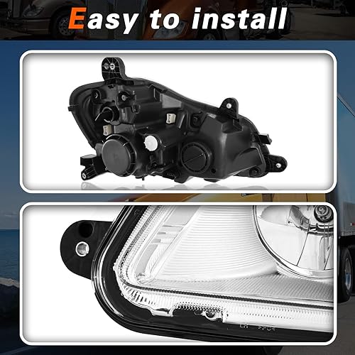Miniatura 4 de TODO Faros delanteros para Kenworth T680 2013-2021 2014 2015 2016 2017 2018 2019 2020 2021 Juego de faros delanteros con bombillas izquierda del