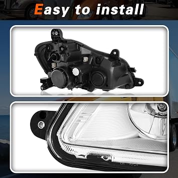 TODO Headlights Assembly Compatible with 2013 2014 2015 2016 2017 2018 2019 2020 2021 Kenworth T680 Pair Set Headlamps w/Bulbs, Left Driver Side & Right Passenger Side