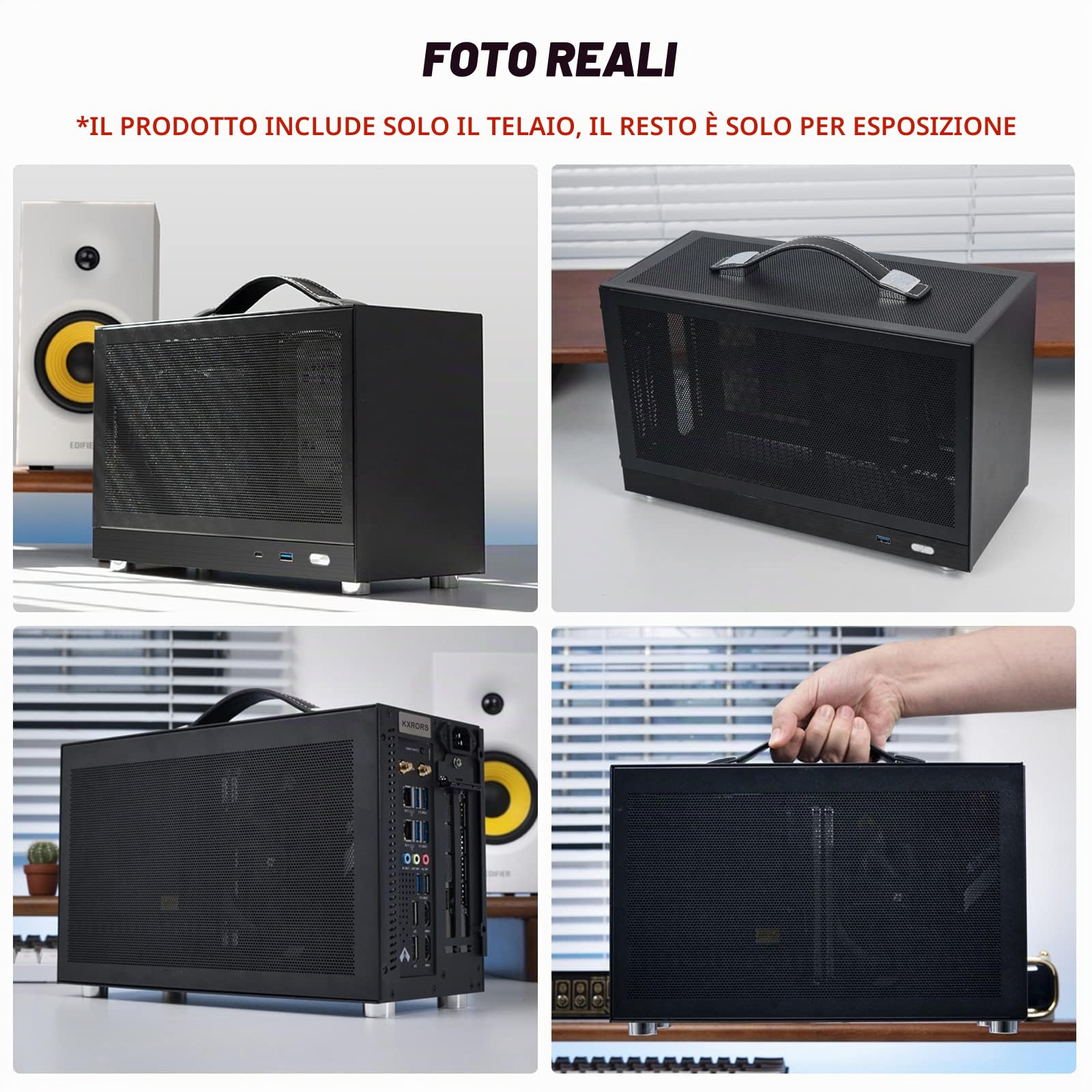 S300 - Mini-ITX PC Gaming Case - Front I/O USB 3.0 Tipo - Porta C - Alimentazione SFX 100-130mm - Sistema di gestione dei cavi - Luminum Mini-ITX Scheda madre Small Portable PC Case - Nero