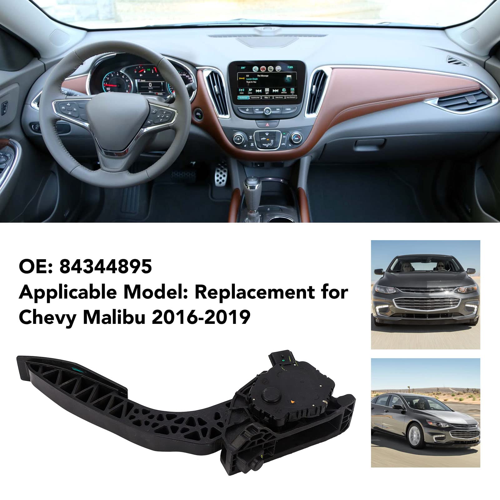 Accelerator Pedal,Accelerator Pedal Assembly With Travel Sensor 84344895 Replacement Compatible for Chevy 6 Speed Auto 2016 to 2019