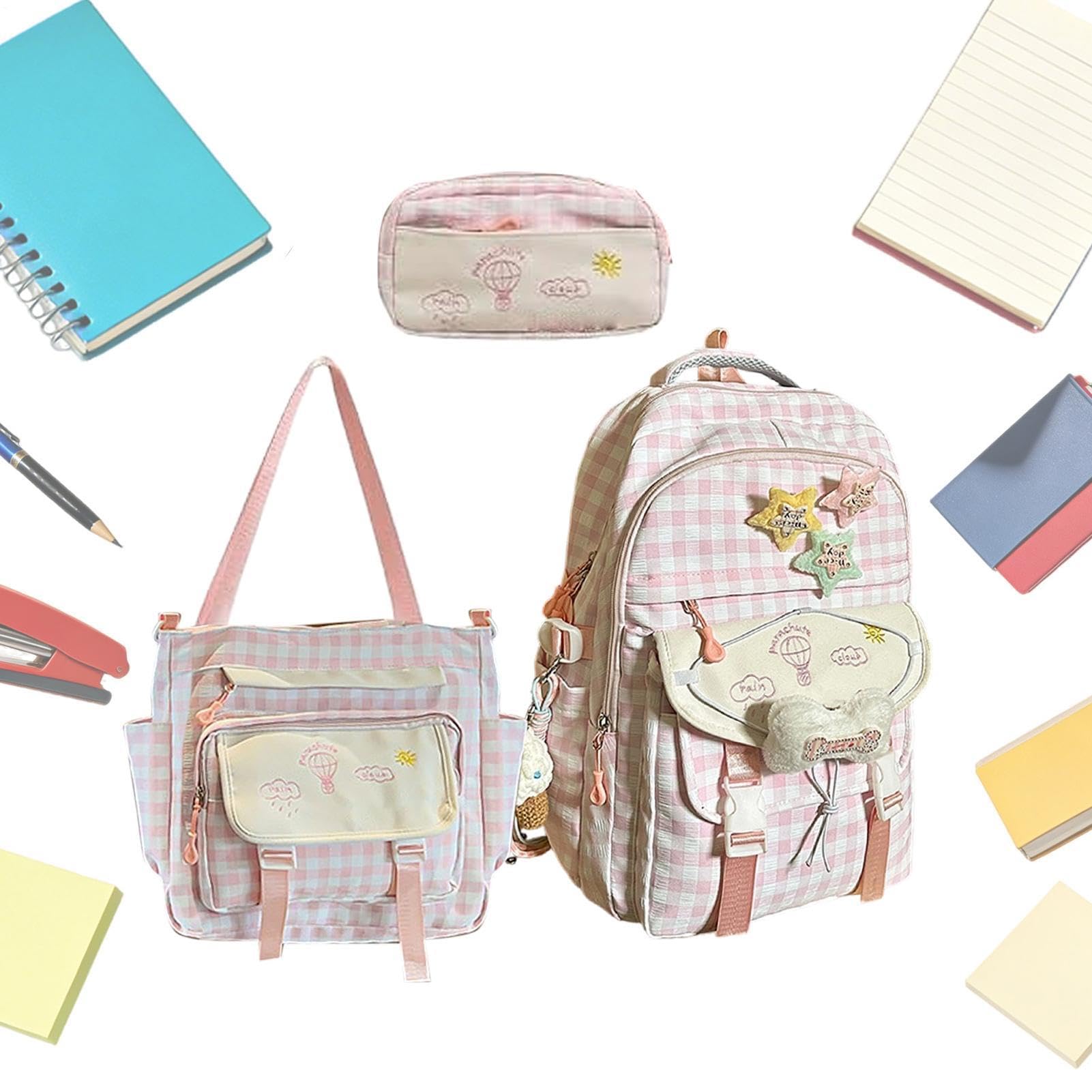 zaino per ragazze, spazioso astuccio regolabile e traspirante, rosa, Refer to description, Unisex | Zaino scolastico per adolescenti, studenti, per scuola, università, biblioteca, dormitorio, viaggi, pendolari, gite, vacanze
