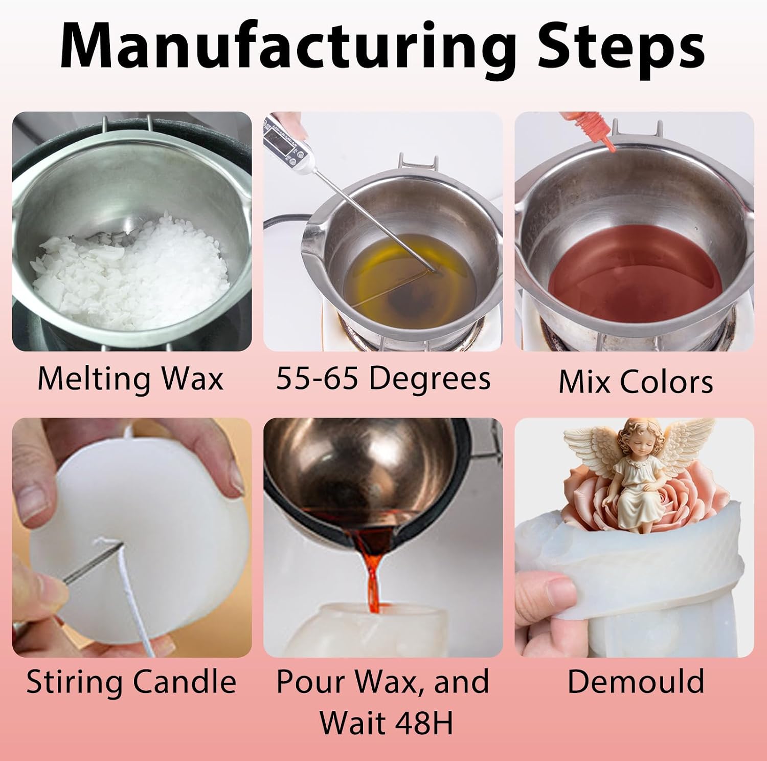 Angel Girl Candle Mold Sitting on Rose Flower, 3D Angel Baby Silicone Molds for Candle Making, DIY Cherub Shaped Soap Aromatherapy Wax Gypsum Resin Casting for Baby Shower Home Decor Mother's Gift