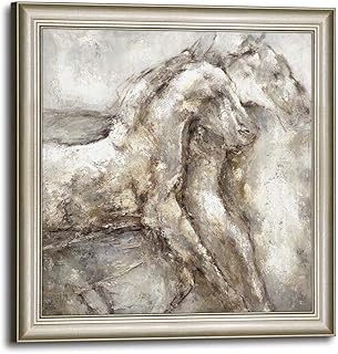 馬のキャンバスウォールアートフレーム:大きな野生の馬の油絵抽象的な動物の絵テクスチャードランニング馬のポートレートプリントアートワーク装飾ホームリビングルームベッドルーム用