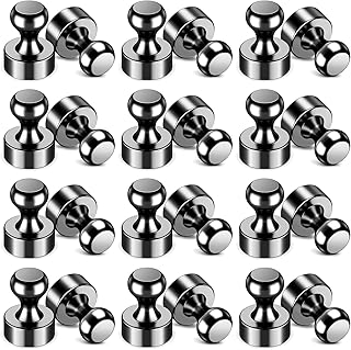 VNDUEEY 24Pcs Black Fridge Magnet Refrigerator Magnets, Magnets for Whiteboard, Small Strong Magnet for Kitchen, Office, School, Locker, Metal Decorative