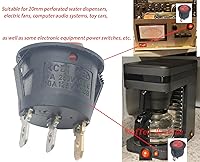 Vista 8 de 3pin 2position KCD1-105 - Interruptores basculantes redondos de 0.787 in de diámetro, para cintas de correr, cafetera, cortacésped, soplador