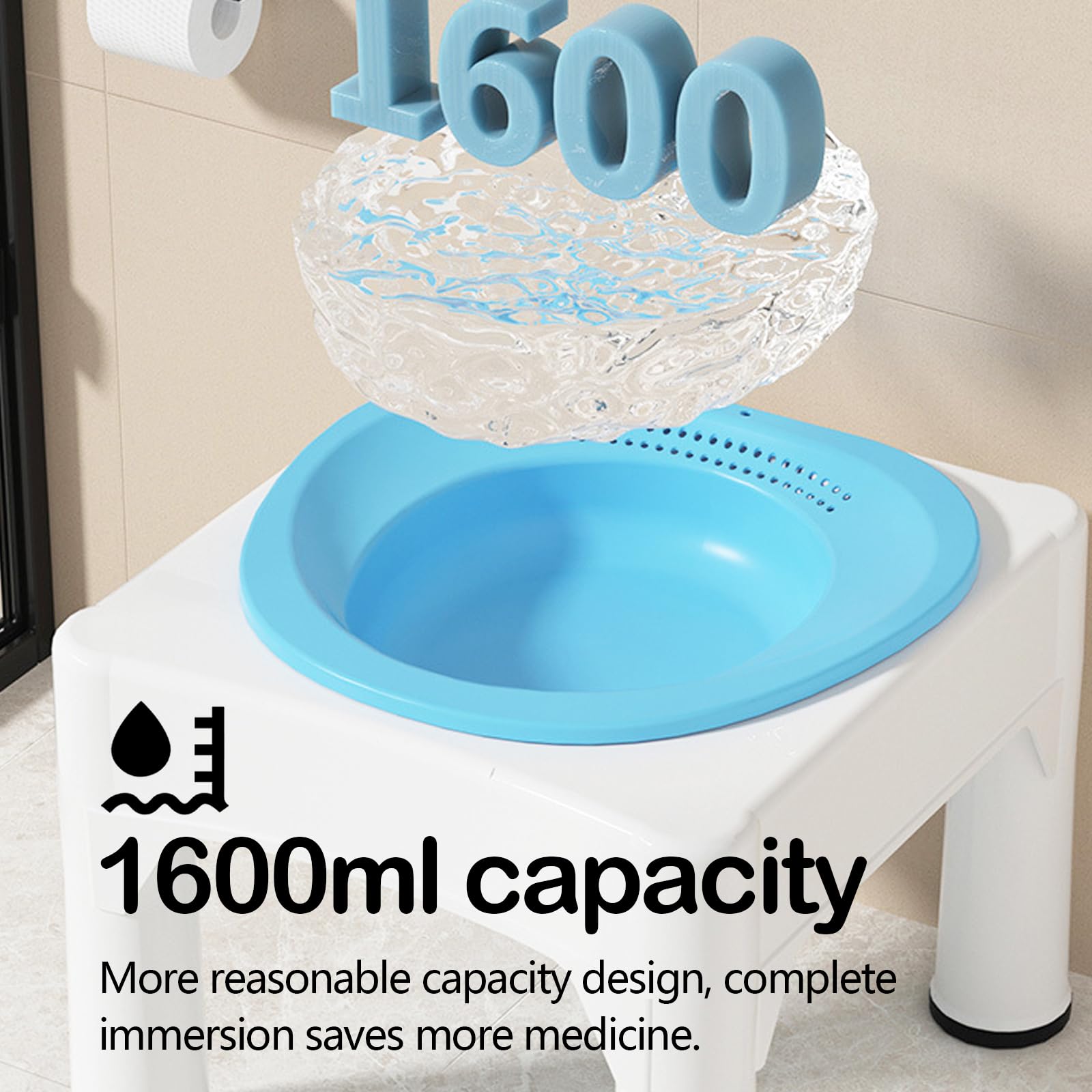 Bagno di Vapore, Bagno di Vapore con Sgabello Bagno di Vapore Per Lo Scarico del Water Bagno di Vapore Rimovibile Per il Trattamento Delle Emorroidi Assistenza Post-Partum Donne Incinte e Anziani