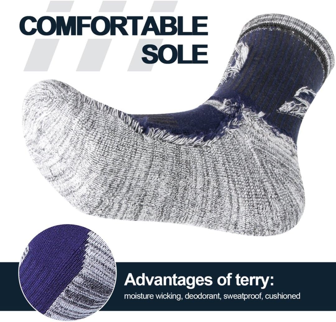 YUEDGE Men's Hiking Socks Moisture Wicking Mens Sock Cushioned Casual Athletic Sock Comfort Work Socks for Men, 5 Pairs - Image 4