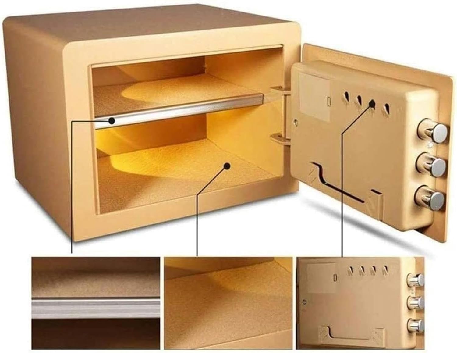 AMNOOL Free Safety Boxes And Fireproof Safety Safety Boxes, Cabinet Safety Boxes, Home Strengthe, Combination Lock, Digital Footprint, Fireproof