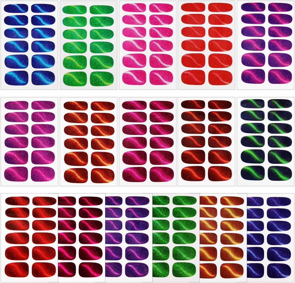 14 Sheets Full Wraps Nail Polish Stickers,Self-Adhesive Nail Strips (Style20)