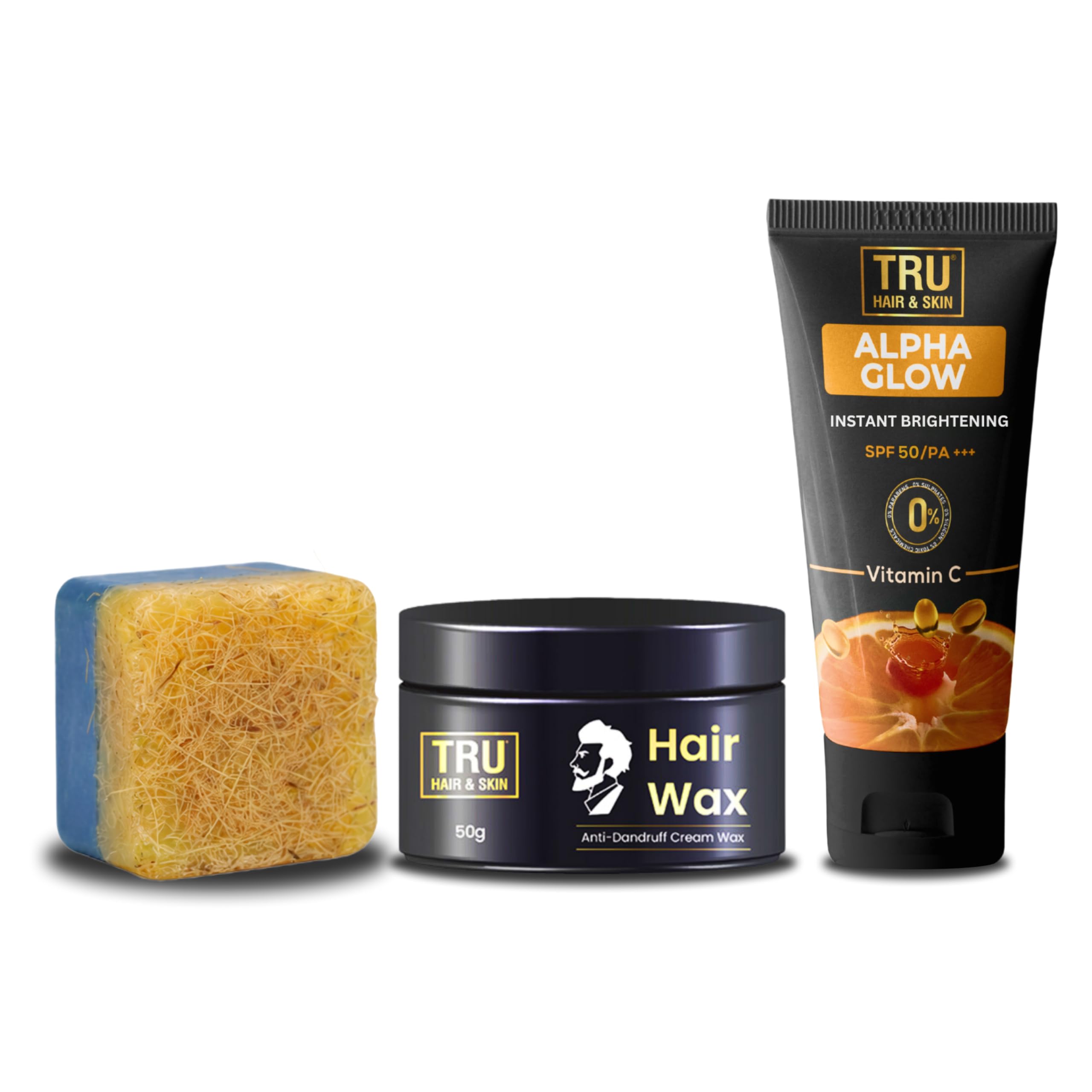 RebelX 2-in-1 Ice Blast Scrub + Hair Wax + Alphaglow Serum | Grooming Combo for Men | Scrub 100g, Hair Wax 50g, Alphaglow 25ml