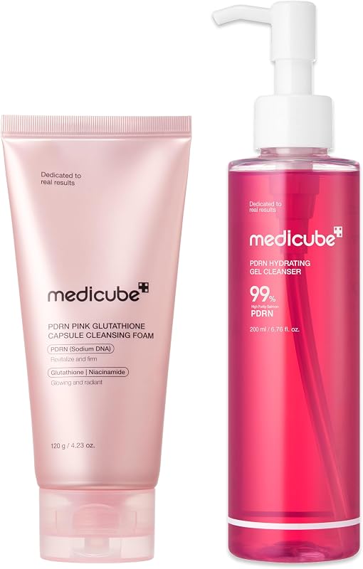 PDRN Double Cleanse Duo - Capsule Foam & Jelly to Foam Cleanser | PDRN Low pH Cleansing Routine, Double Cleanse for Deep Pore Care, Hydration & Glass Glow, Korean Skincare
