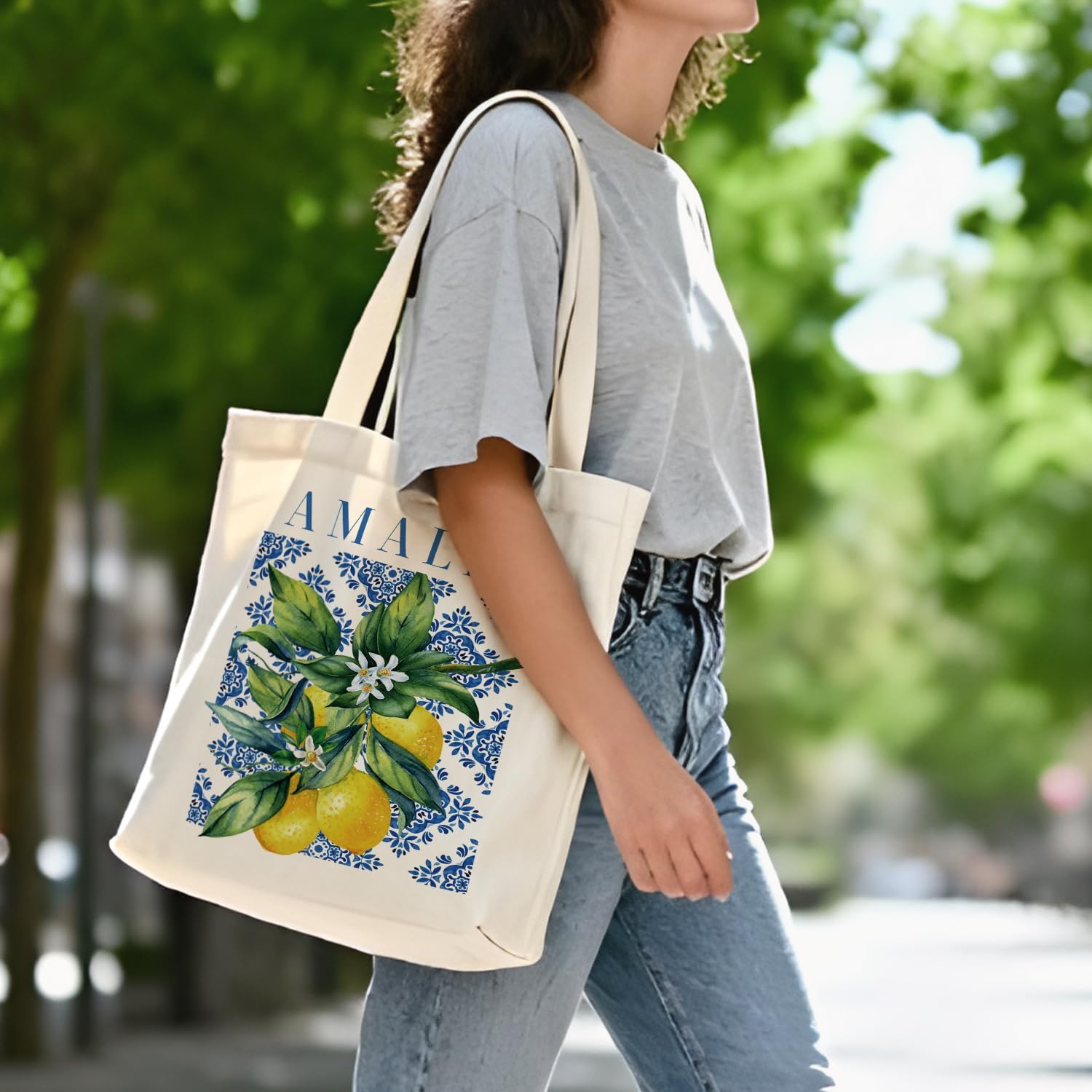 Amalfi Coast Italian Lemon Gifts Canvas Tote Bag image 2