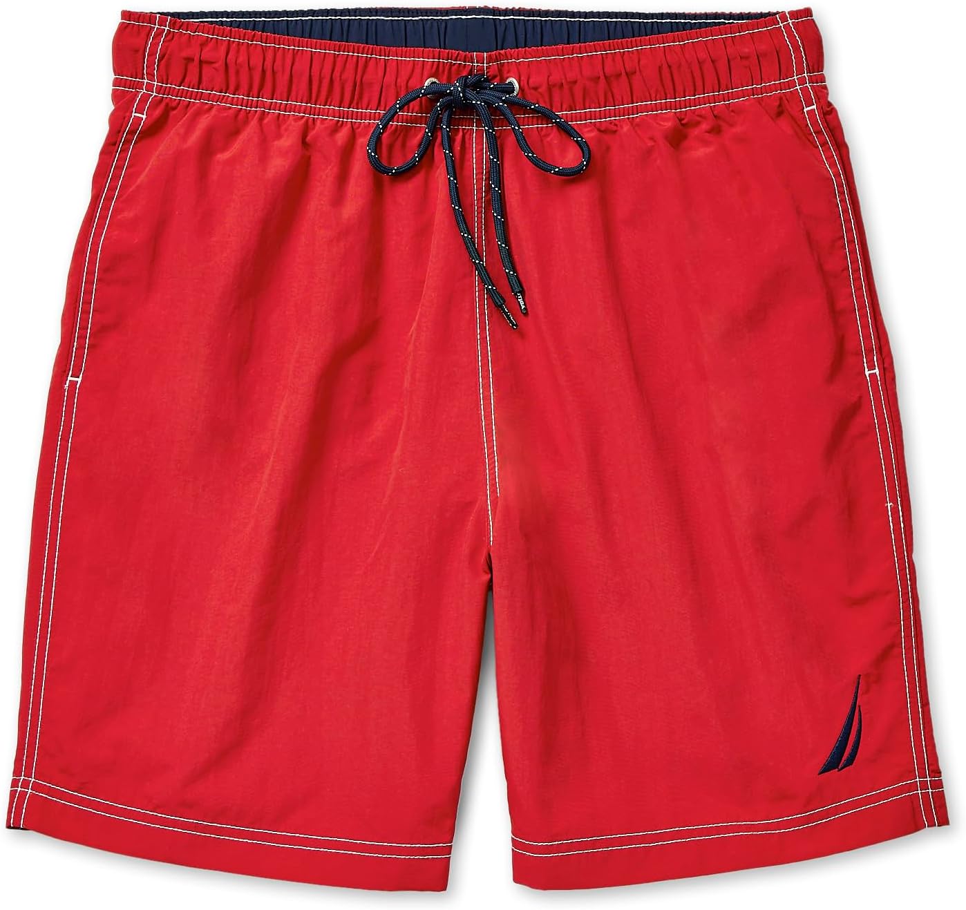 Nautica Men's Solid Quick Dry Classic Logo Swim-Trunk