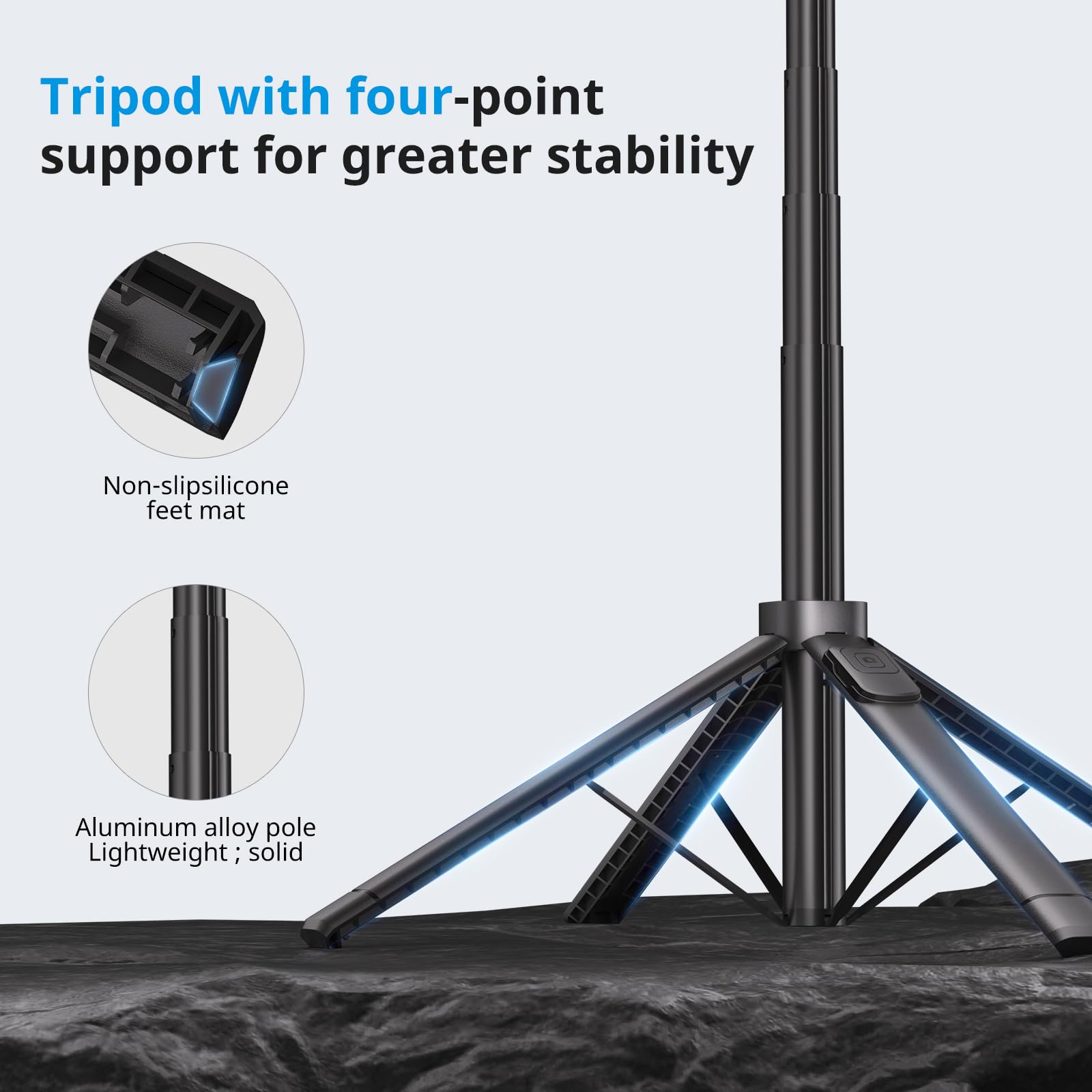 Fuloview Trípode de seguimiento facial automático, trípode de teléfono de 67 pulgadas para iPhone, rotación de 360° sigue tu movimiento, control remoto Bluetooth, soporte para teléfono para vlog