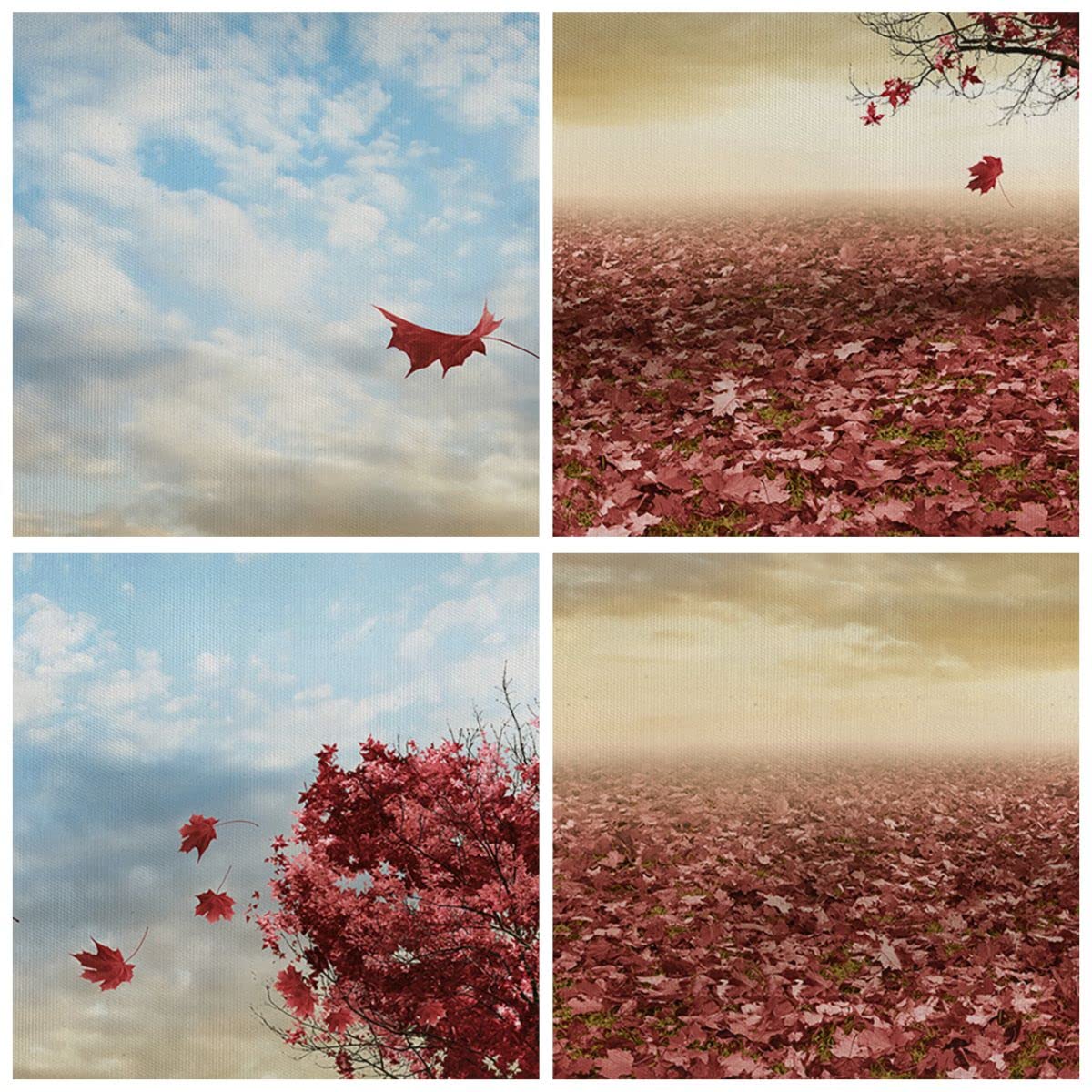 Impression Sur Toile Paysage Rose Arbre Et Feuilles - Tableau Abstrait