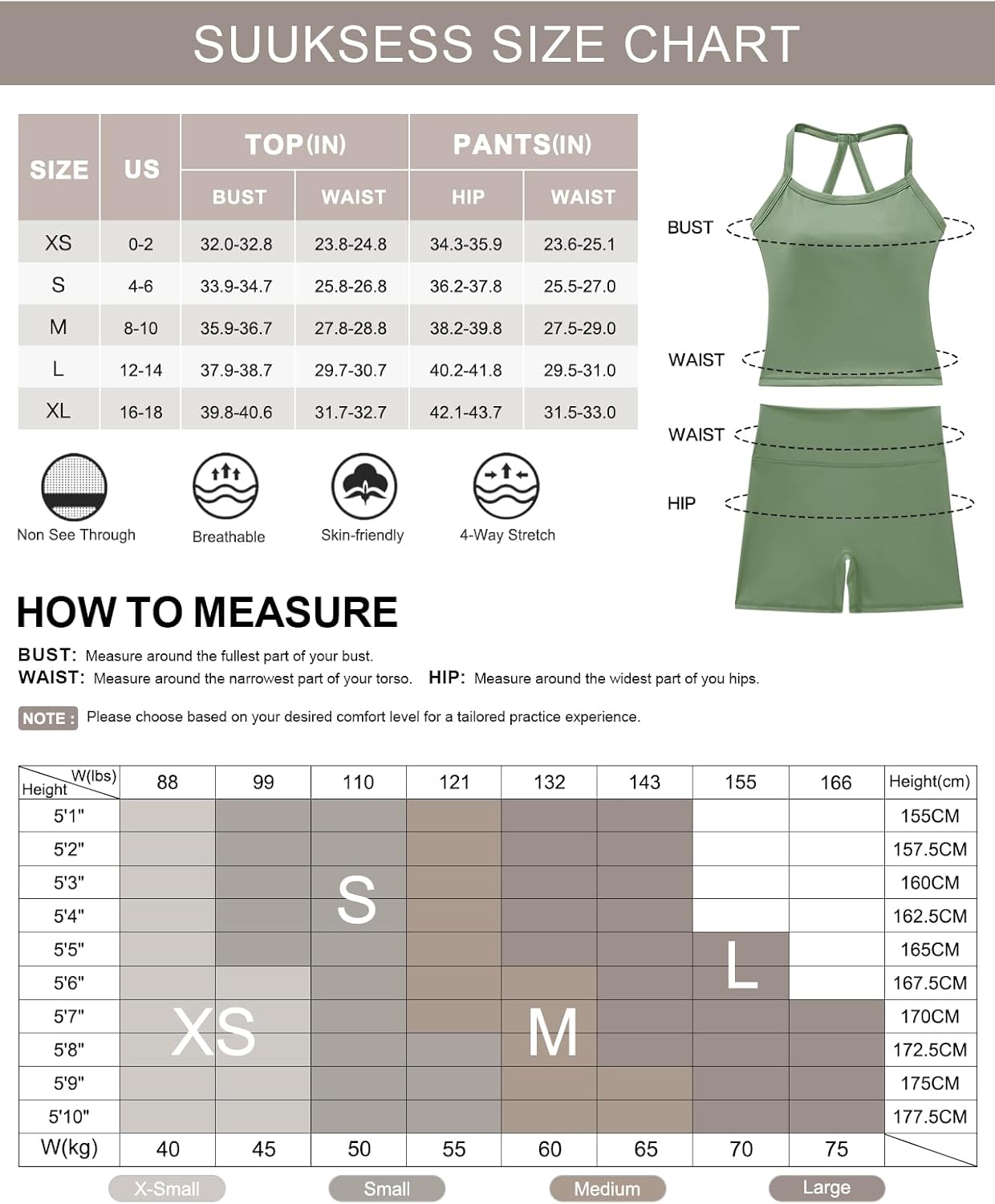 SUUKSESS Women 2 Piece Workout Sets High Waisted Tummy Control Biker Shorts Halter Padded Tank Tops - Image 6