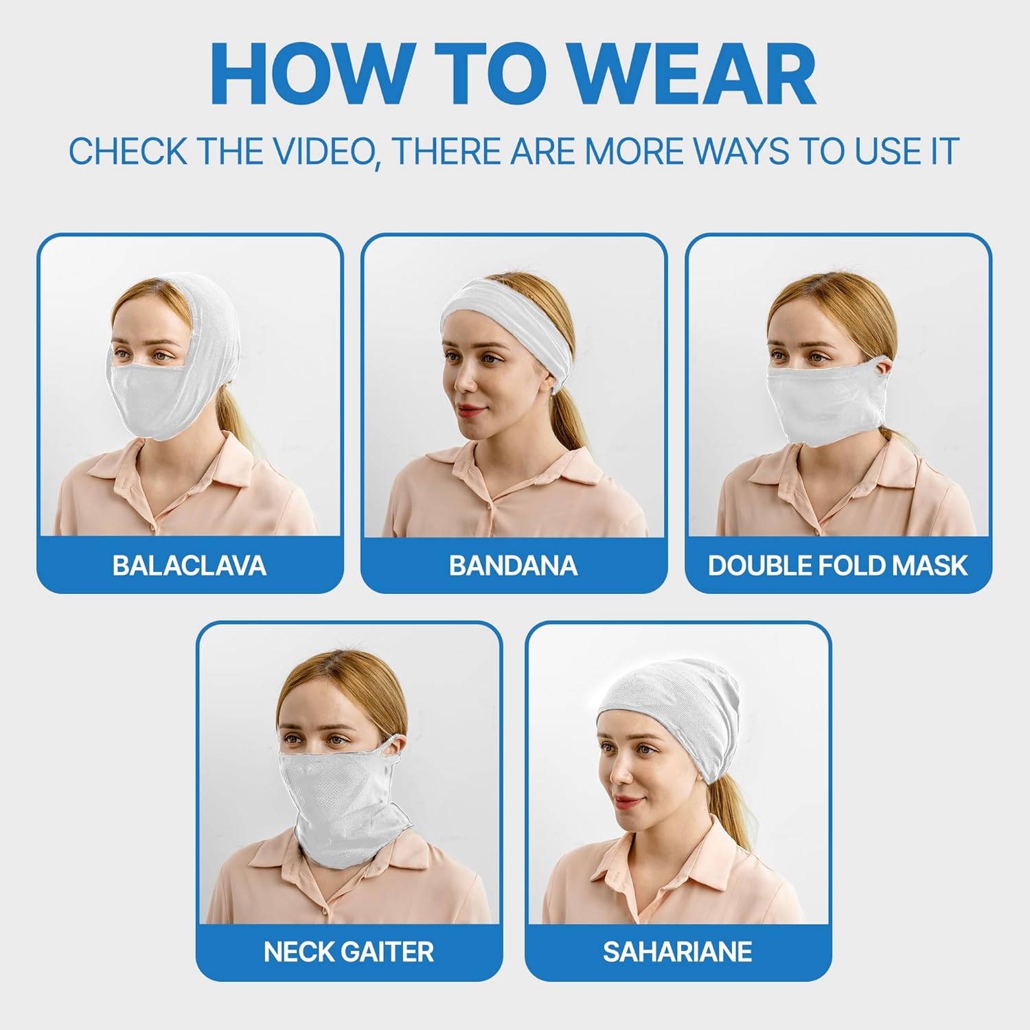 Face Neck Gaiter Balaclava Mask Running Wrap for Men Women | Seamless Seasonless UV Sun Protection | - Image 5