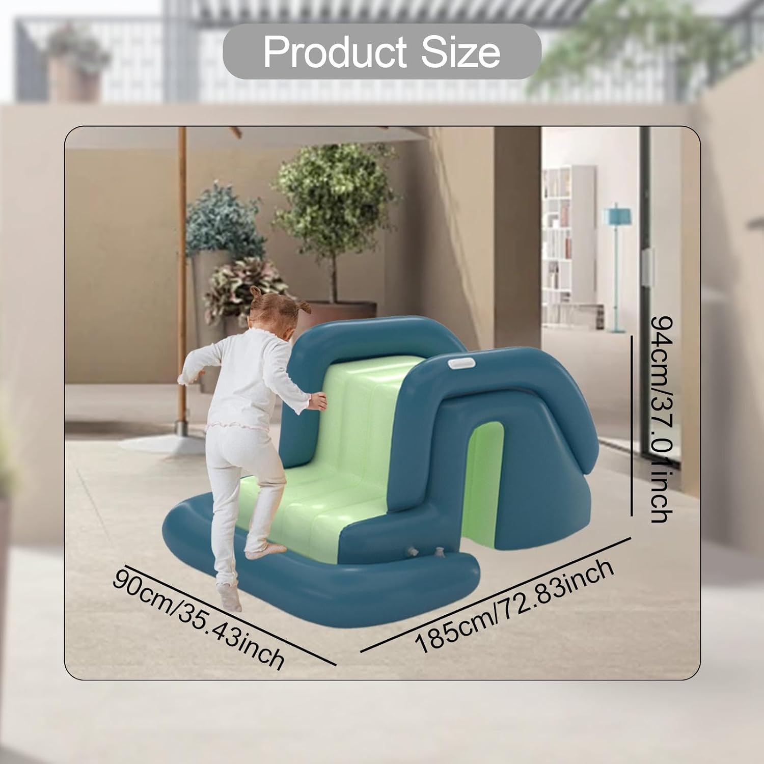 MotiveTech 幅広ステップ付きプール用インフレータブルウォータースライド、公園、裏庭、パーティー用の屋外インフレータブルプレ 【瞬時】
