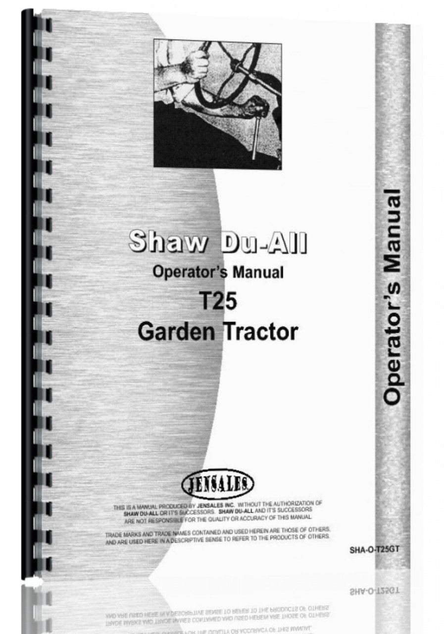 Shaw Du-All Garden Tractor & Mower Operators Manual (SHA-O-T25GT)      Plastic Comb – January 1, 2014